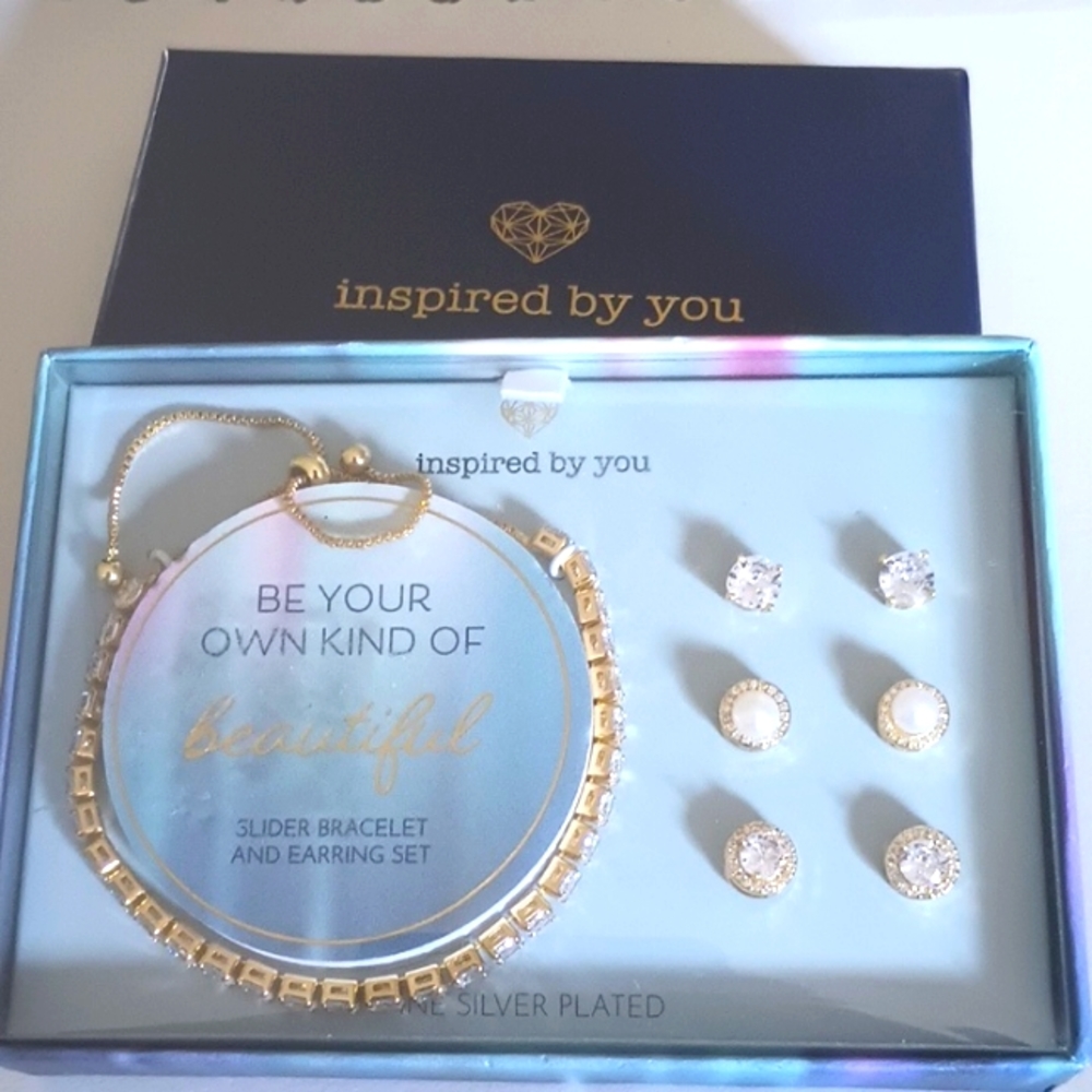 NWT silence inspired by you slider bracelet and earring set